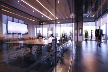 Conference room interior with TV