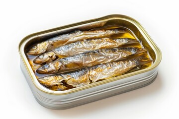 Isolated sardine tin on white background