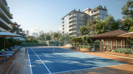 Wall Mural - Luxury tennis court.