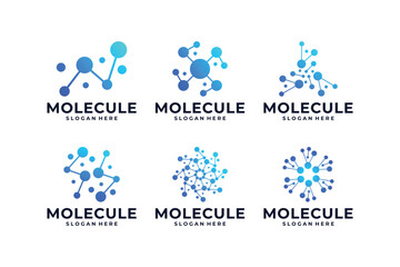 Wall Mural - Molecule logo design. dot connection modern logo