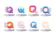 © amor - Letter Q tech logo design. Digital, connection, and science logo concept