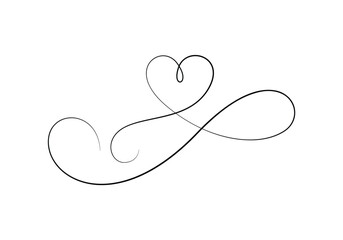 Wall Mural - Heart continuous single line drawing vector illustration. Pro vector