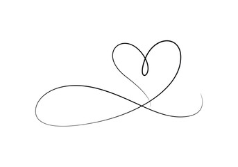 Wall Mural - Heart continuous single line drawing vector illustration. Pro vector