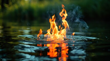 Wall Mural - Fire on the Water.