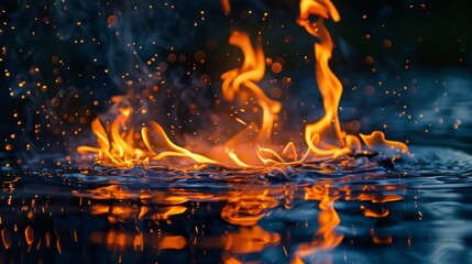 Wall Mural - fire and water.