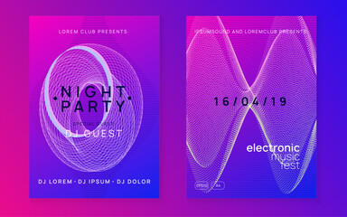 Wall Mural - Dj Poster. Fest Trance Graphic. Nightclub Disco Illustration. Blue Discotheque Magazine. Edm Background. Festival Cover. Green Music Event. Violet Dj Poster