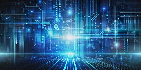 Abstract technology background with digital code and futuristic design elements, technology