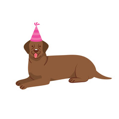 Sticker - happy dog with party hat