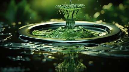 Canvas Print - green leaf in water