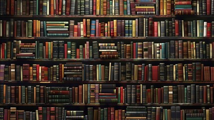 Library bookshelf wallpaper