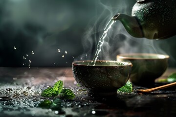 Green tea with mint