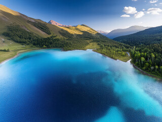 Wall Mural - landscape with a lake in mountains