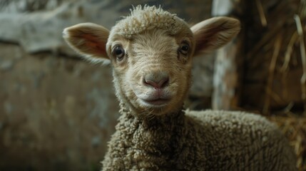 Poster - Brown Lamb Observing Camera