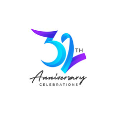 Wall Mural - 32 years anniversary logo design. Anniversary logo design template.