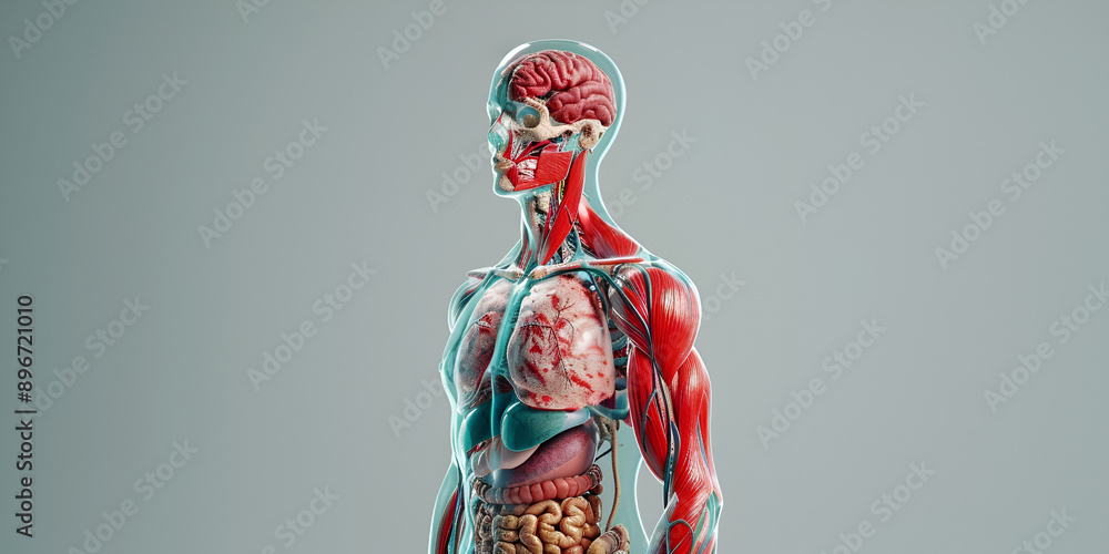 Body Types And Structures Anatomical Illustration of Human Body with Internal Organs, Detailed ...