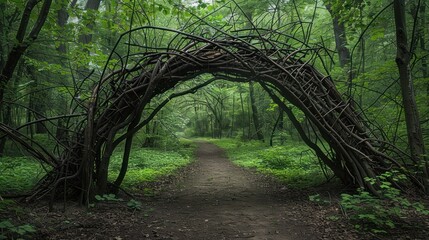 Sticker - A  pathway framed by nature's arch