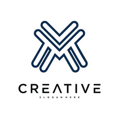 Poster - Creative abstract initial letter M logo design. Preamium Vector