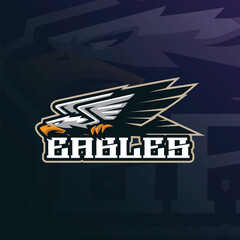 Wall Mural - Eagle mascot logo design vector with modern illustration concept style for badge, emblem and t shirt printing. Eagle illustration for sport team.