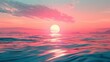 © Panjan - Stunning sunset over the ocean, with vibrant pink and purple hues, creating a serene and breathtaking seascape view.