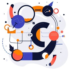 business feedback loop, circular vector shape, symbol of continuous cycle, vibrant color palette, illustrating communication, process improvement, seamless interaction, innovative flow, efficient desi