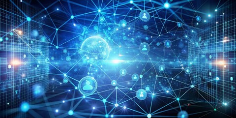 Innovative digital network with coding background , technology, network, coding, digital, creative