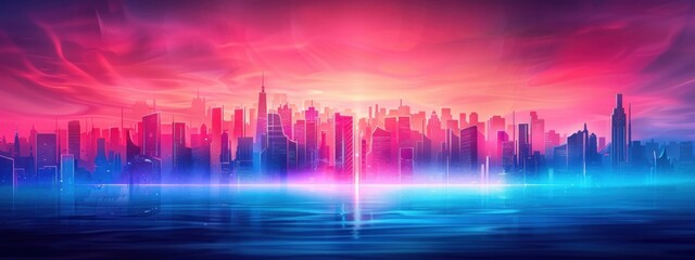 Wall Mural - Fireworks show in a futuristic cityscape, fireworks, sci-fi