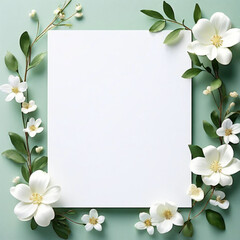 Canvas Print - white flowers frame