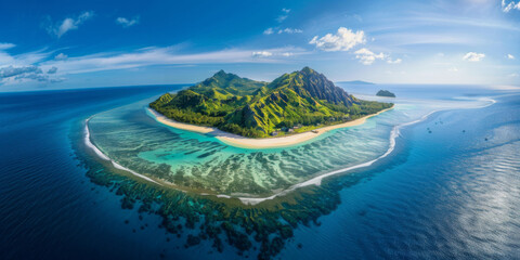 Sticker - A stunning photograph showing the main tourist attractions of Fiji