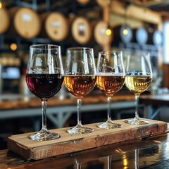 A glasses of wine sits elegantly on a table, ideal for celebrations with its rich color and sparkling clarity, enhancing the dining experience.