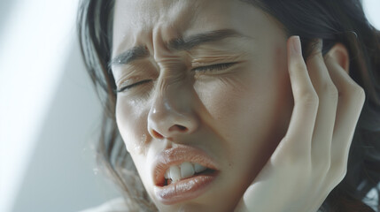 Wall Mural - A person experiencing severe pain in the jaw