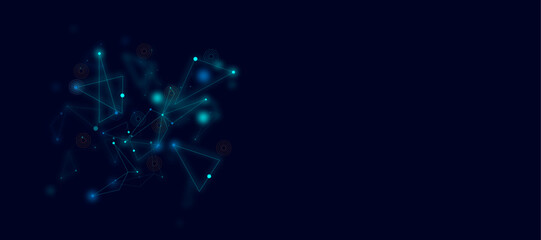 Abstract concepts of cybersecurity technology, Network or connection. Abstract technology science background