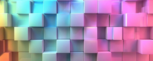 Multicolored 3d cube pattern, vibrant abstract background. Modern geometric and technology concept