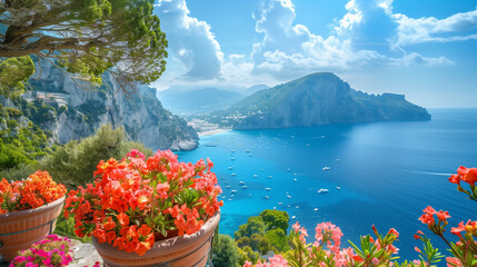 Canvas Print - Capri Island on a beautiful summer day in Italy