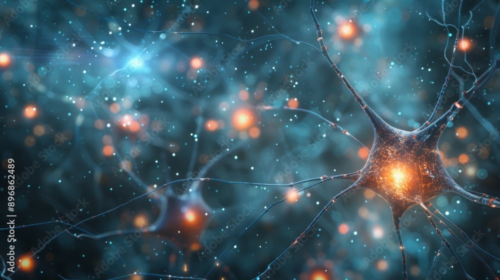 Neurons and nervous system. Human synapse brain science nerve cell ...