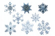 © CreativeCreations - Set of different snowflakes isolated on white background. Macro photo of real snow crystals.