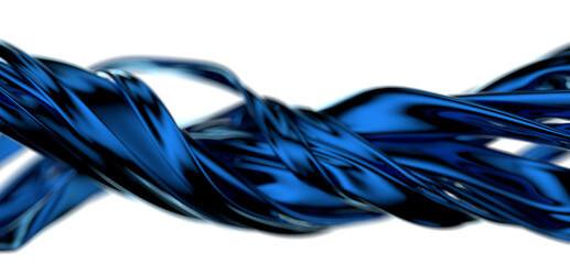 Poster - Luminous Aquatic Motion: Abstract 3D Blue Wave Illustration with Radiant Energy