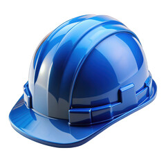 Blue safety hard hat helmet isolated on transparent background