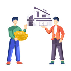 Canvas Print - A flat character illustration of rental property 

