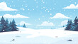 © baobabay - Snowy mountains, drifts, spruce trees and fields covered with snow. Chsitmas, new year vector winter landscape