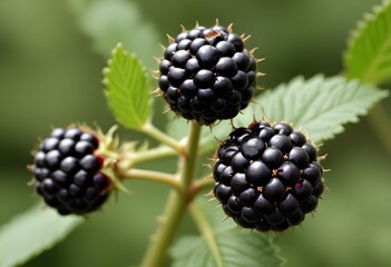 Canvas Print - blackberry close up shot