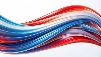 Vibrant abstract wave flow illustration featuring curved white, red, and blue swirls on a clean white background, evoking dynamic motion.