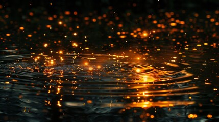 Golden Ripples in Dark Water.