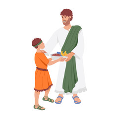 Sticker - Flat style character illustration of jesus kid 

