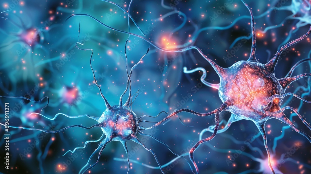 Neurons and nervous system. Human synapse brain science nerve cell ...