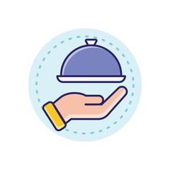 Sticker - Food Tray vector icon