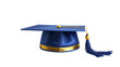 © Woeng Studio - blue graduation hat gold tassel isolated on white background