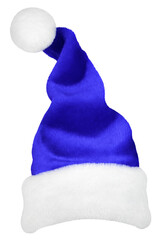 Wall Mural - Santa Claus hat or Christmas blue cap isolated on transparent background