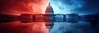 © Dalibor - US Capitol split in half, blue and red colors.