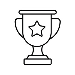 Wall Mural - trophy line icon with white background vector stock illustration