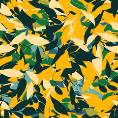 Wall Mural - Simple abstract summer camouflage wallpaper seamless pattern.